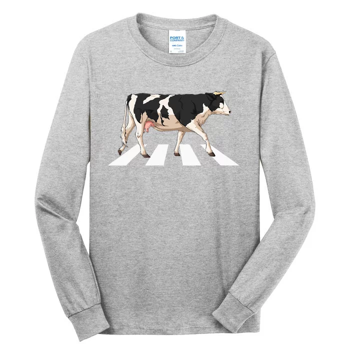 Funny Crosswalk Cows Farming Farm Cow Tall Long Sleeve T-Shirt