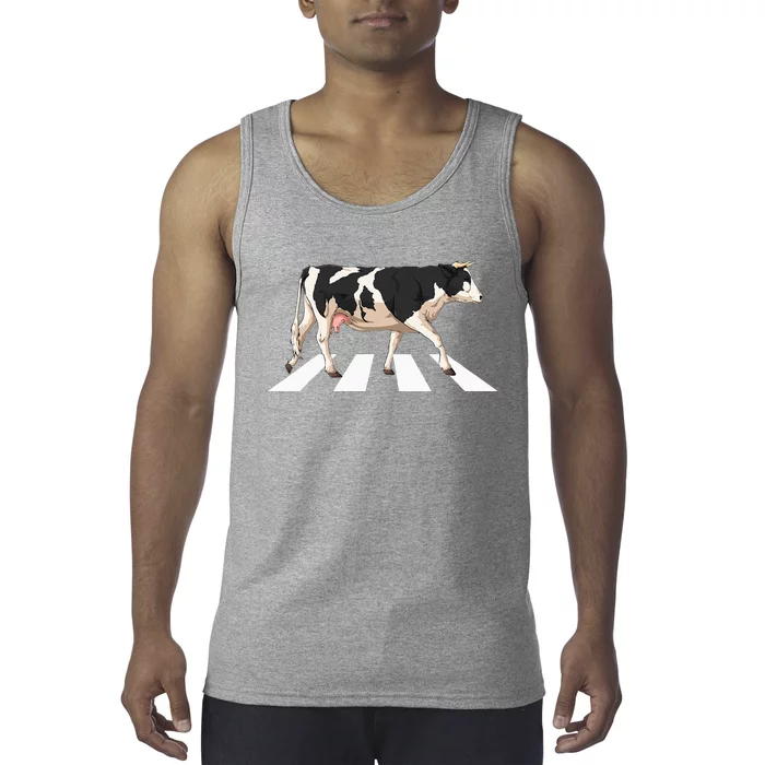 Funny Crosswalk Cows Farming Farm Cow Tank Top