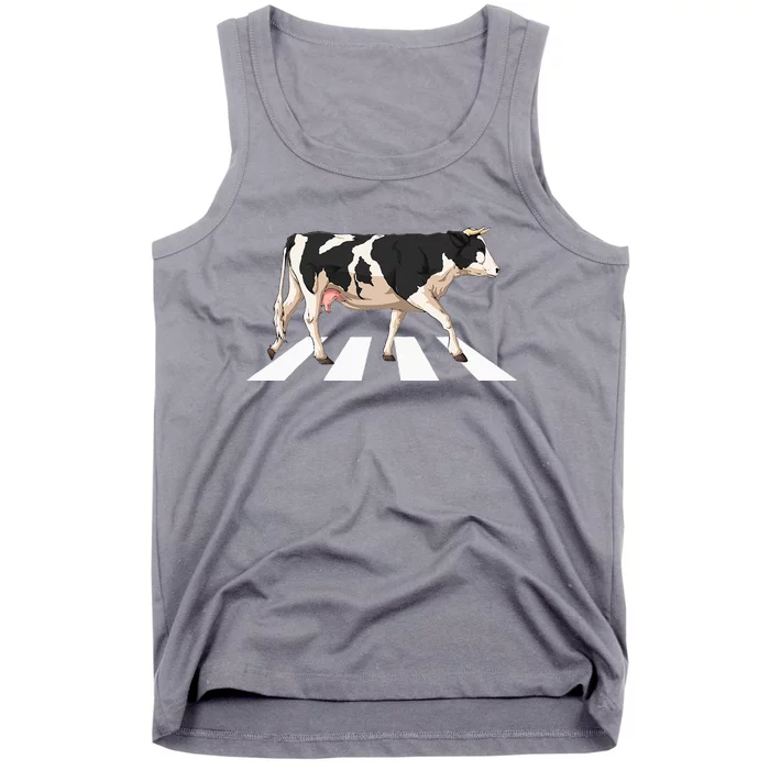 Funny Crosswalk Cows Farming Farm Cow Tank Top