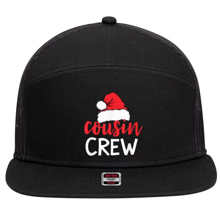 Funny Cousin Crew Santa Hat Matching Christmas Sleeping Xmas 7 Panel Mesh Trucker Snapback Hat