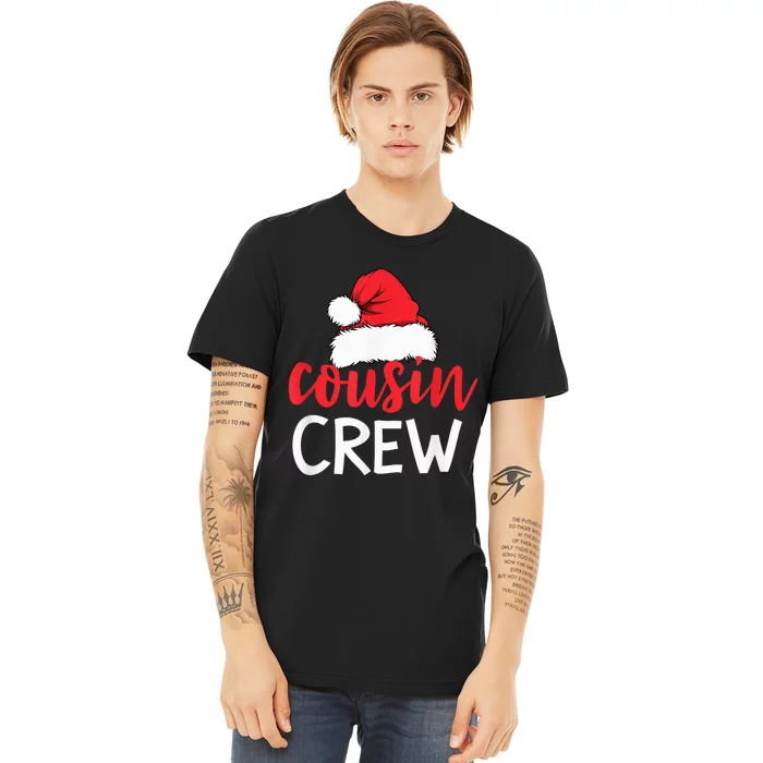 Funny Cousin Crew Santa Hat Matching Christmas Sleeping Xmas Premium T-Shirt