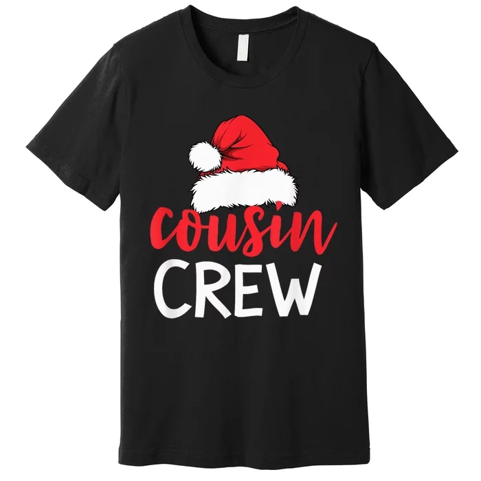 Funny Cousin Crew Santa Hat Matching Christmas Sleeping Xmas Premium T-Shirt