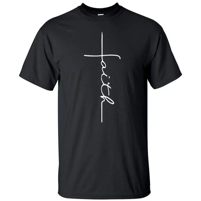 Faith Cross Christian For Men Women Kids Tall T-Shirt