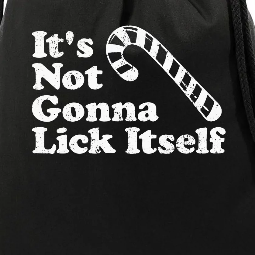 Funny Candy Cane Lick Itself Adult Christmas In July Gift Drawstring Bag