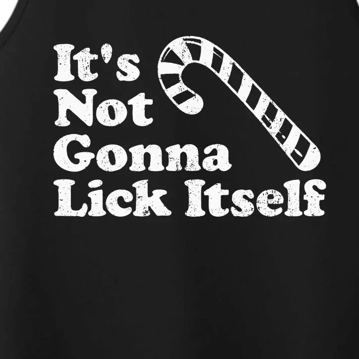 Funny Candy Cane Lick Itself Adult Christmas In July Gift Performance Tank