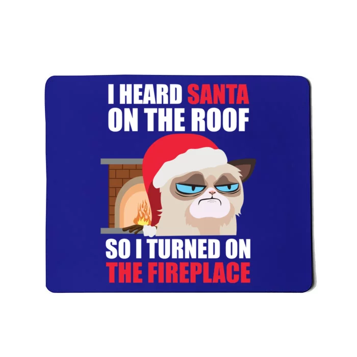 Funny Christmas Cat Hates Santa Grumpy Annoyed Cats Cute Gift Mousepad