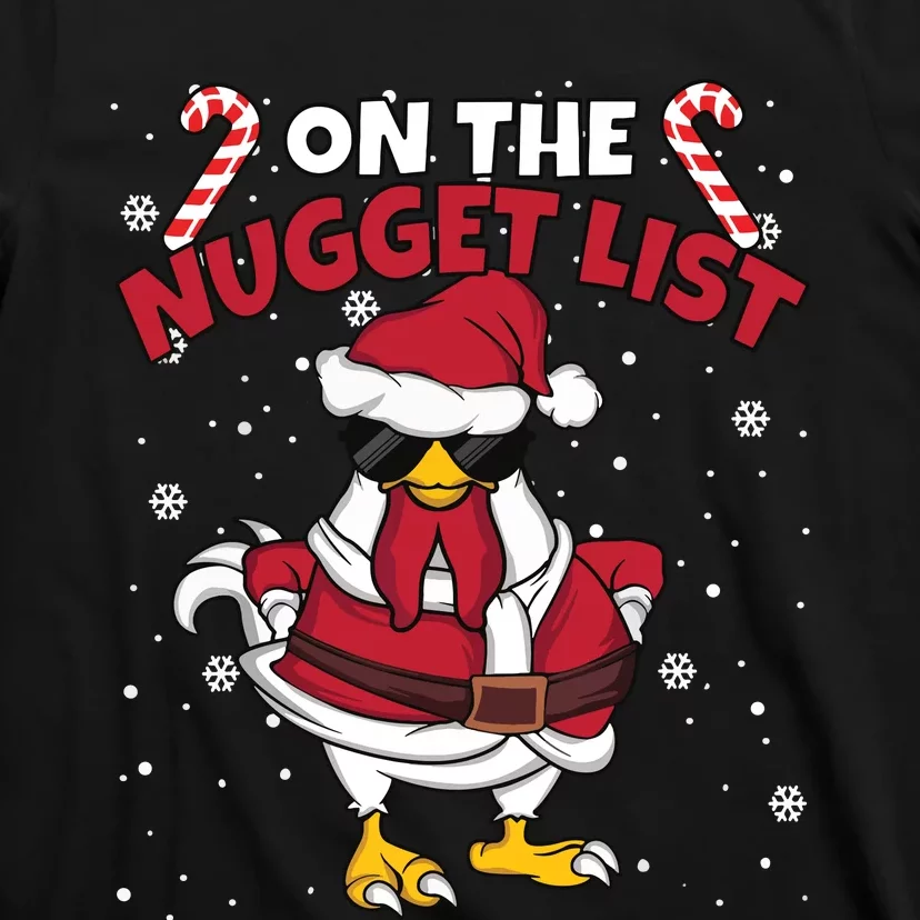 Funny Christmas Chicken Farmer On The Nugget List Women T-Shirt