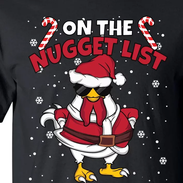 Funny Christmas Chicken Farmer On The Nugget List Women Tall T-Shirt