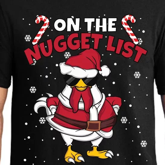 Funny Christmas Chicken Farmer On The Nugget List Women Pajama Set