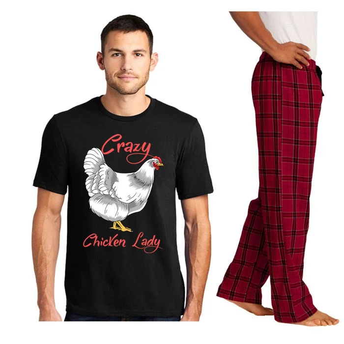 Funny Crazy Chicken Lady Gift Pajama Set