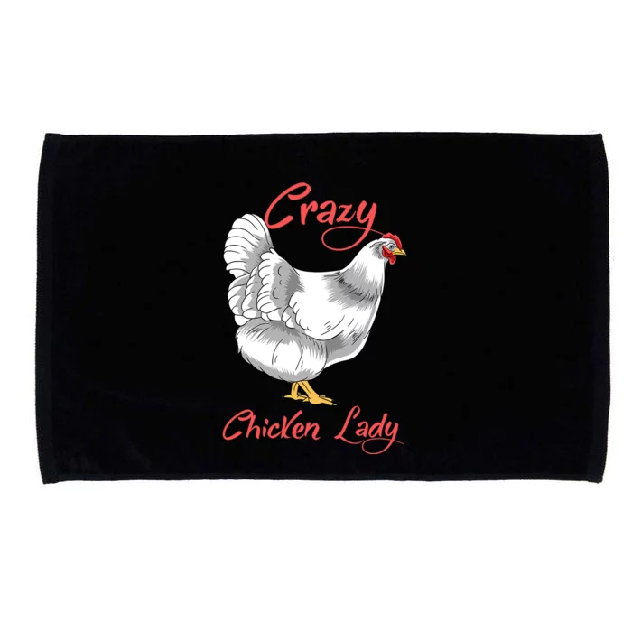 Funny Crazy Chicken Lady Gift Microfiber Hand Towel