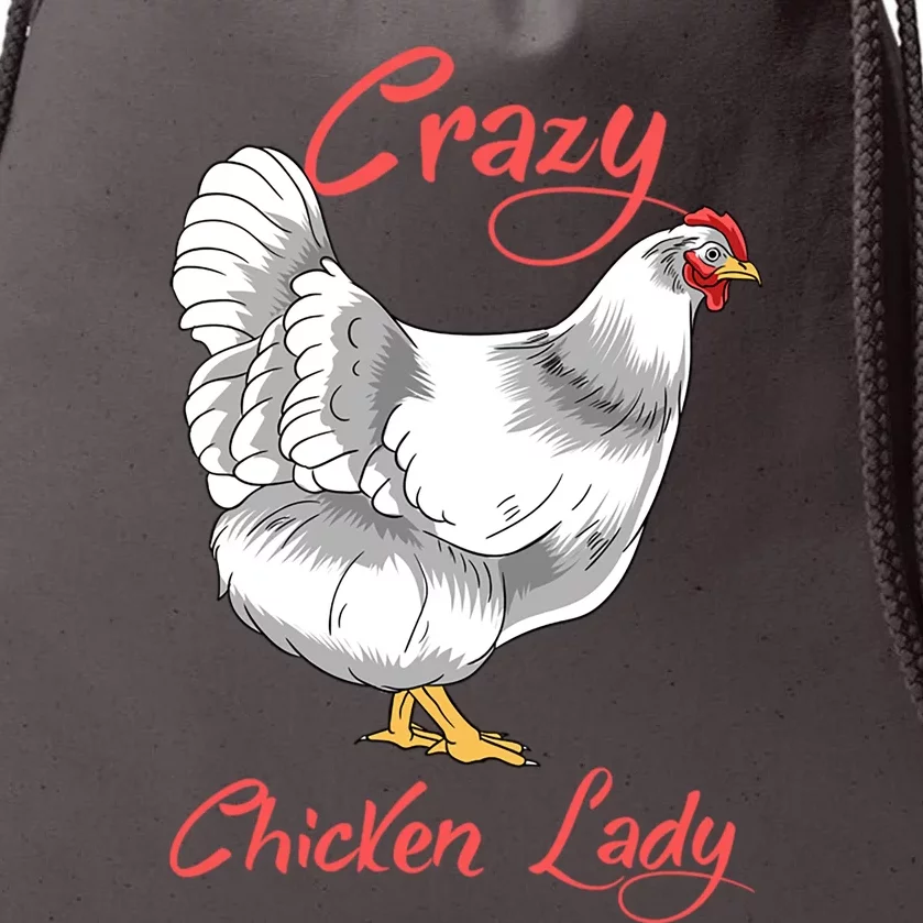 Funny Crazy Chicken Lady Gift Drawstring Bag