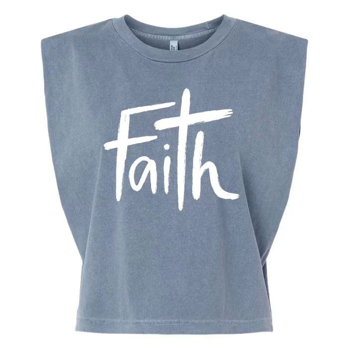 Faith Cross Christianity Garment-Dyed Women's Muscle Tee