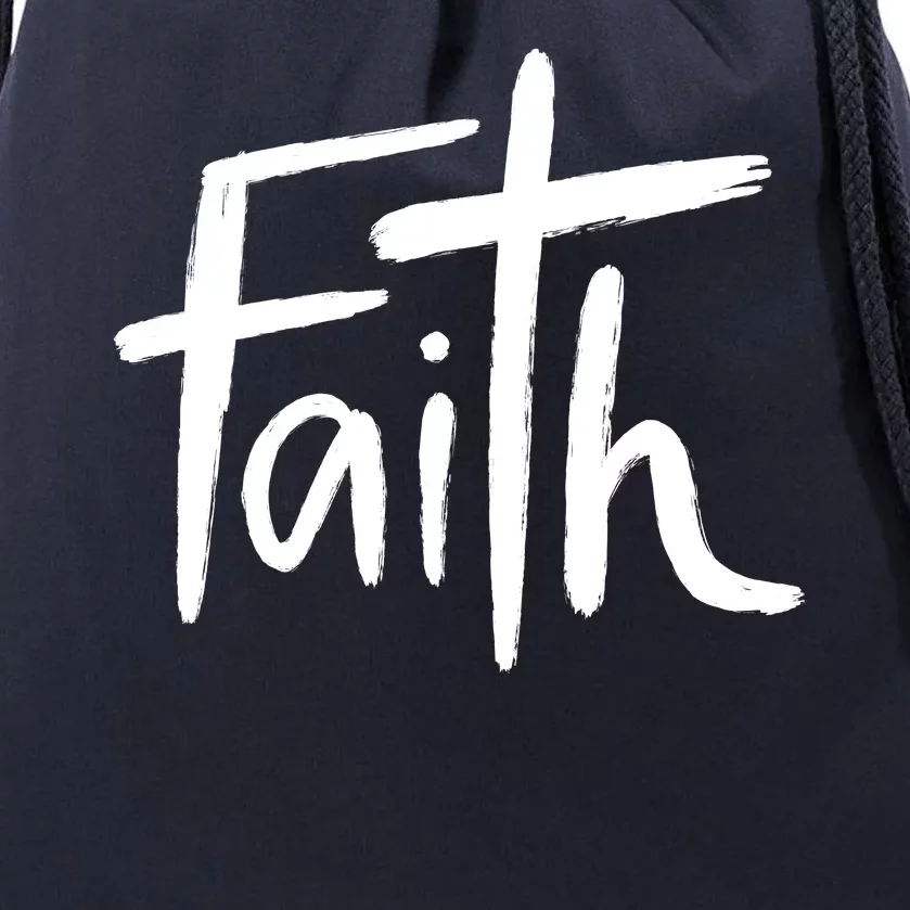 Faith Cross Christianity Drawstring Bag