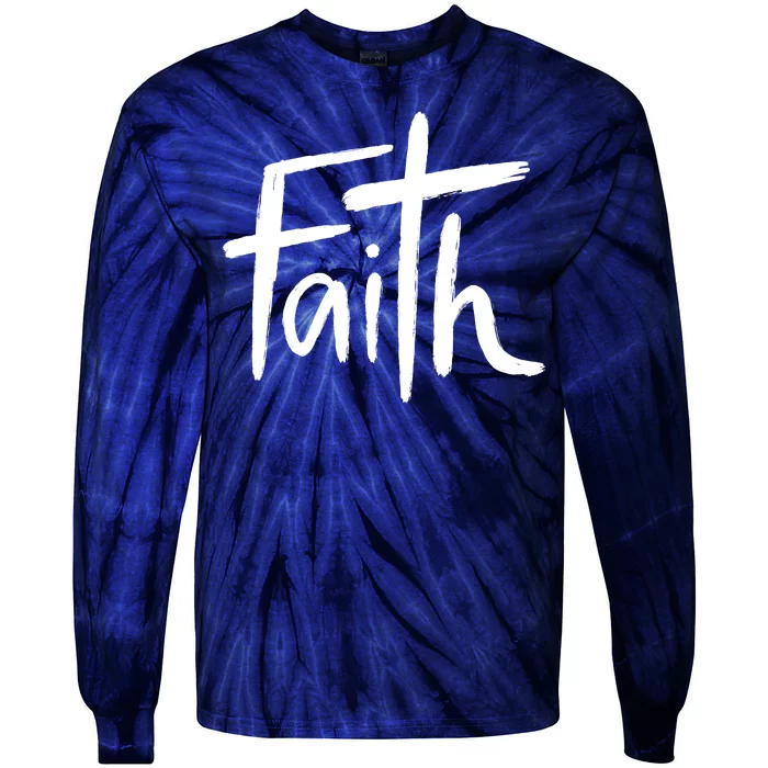 Faith Cross Christianity Tie-Dye Long Sleeve Shirt