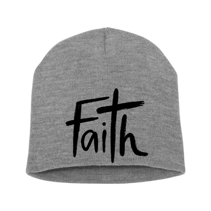 Faith Cross Christianity Short Acrylic Beanie