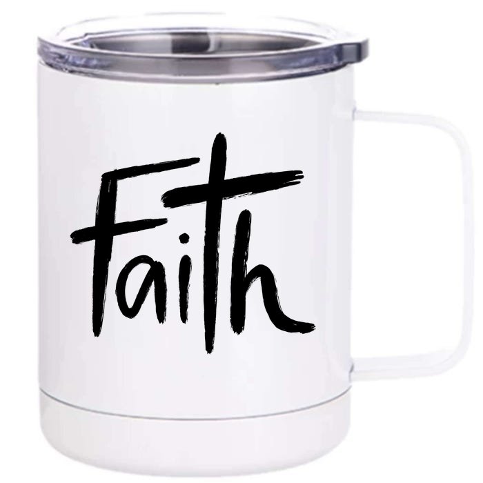 Faith Cross Christianity Front & Back 12oz Stainless Steel Tumbler Cup