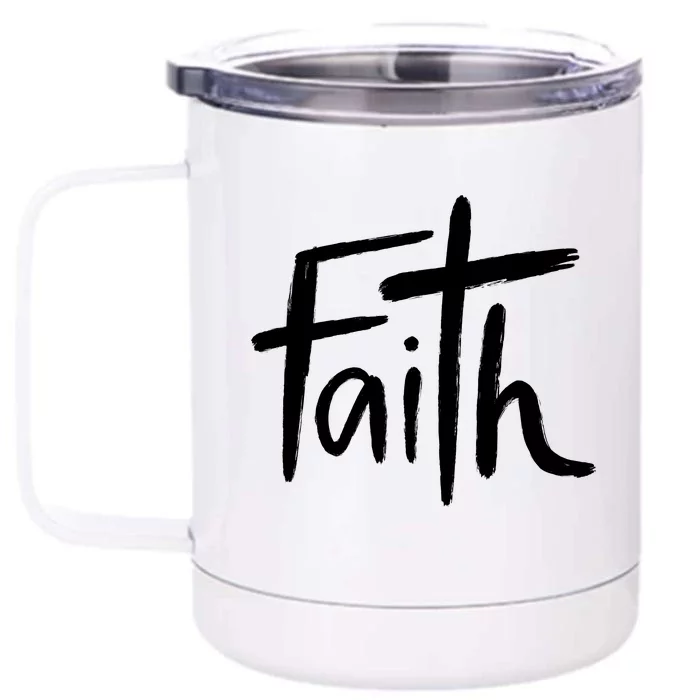 Faith Cross Christianity Front & Back 12oz Stainless Steel Tumbler Cup