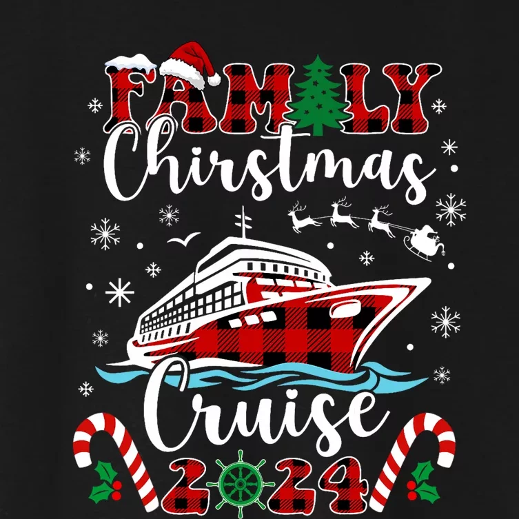 Family Christmas Cruise 2024 Matching Family Cruise Holiday Women's Crop Top Tee