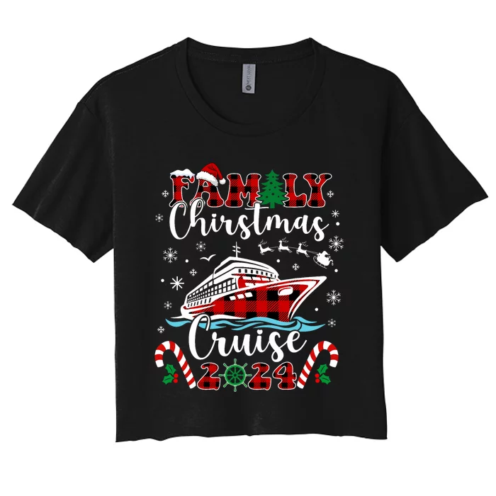 Family Christmas Cruise 2024 Matching Family Cruise Holiday Women's Crop Top Tee