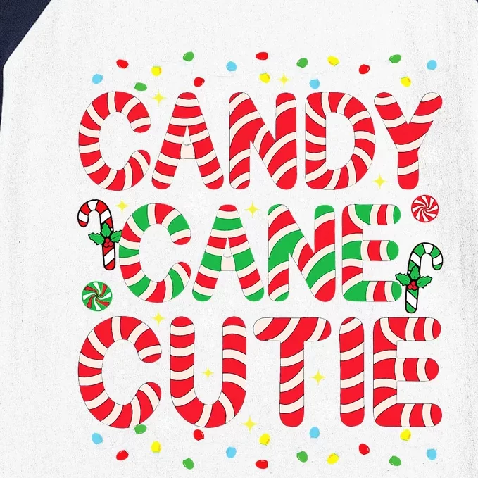 Funny Christmas Candy Cane Lover Crew Xmas Candy Cane Cutie Baseball Sleeve Shirt