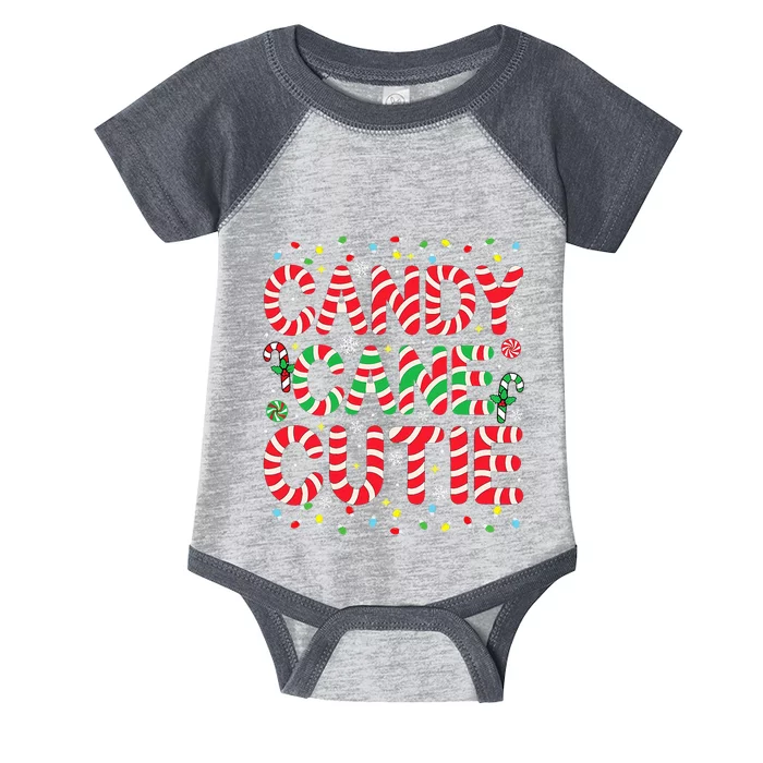 Funny Christmas Candy Cane Lover Crew Xmas Candy Cane Cutie Infant Baby Jersey Bodysuit