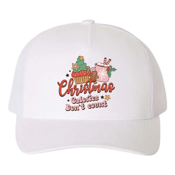 Funny Christmas Calories Don't Count Cookies Milk Xmas Tree Christmas Vibes Yupoong Adult 5-Panel Trucker Hat