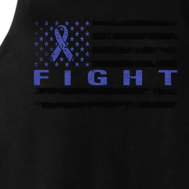 Fight Colon Cancer Awareness T Ladies Tri-Blend Wicking Tank