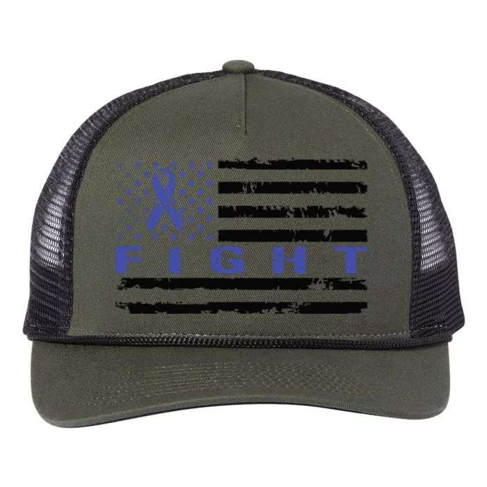 Fight Colon Cancer Awareness T Retro Rope Trucker Hat Cap