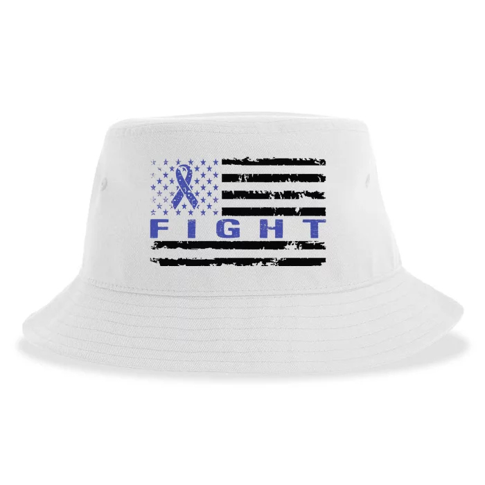 Fight Colon Cancer Awareness T Sustainable Bucket Hat