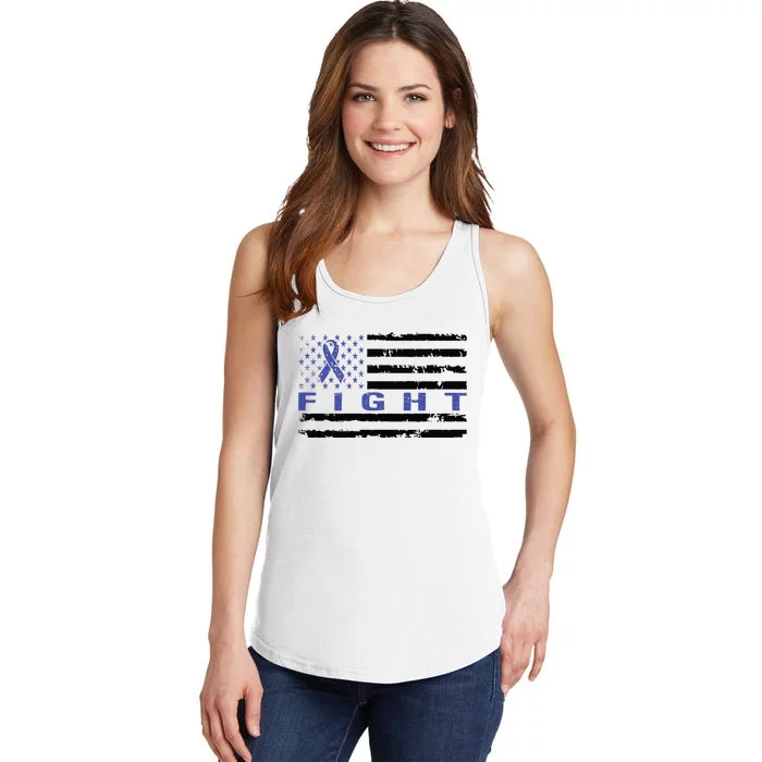 Fight Colon Cancer Awareness T Ladies Essential Tank