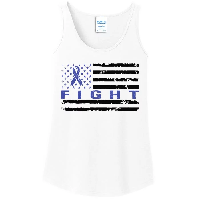 Fight Colon Cancer Awareness T Ladies Essential Tank