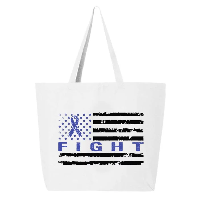 Fight Colon Cancer Awareness T 25L Jumbo Tote