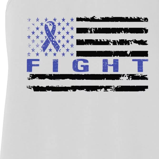 Fight Colon Cancer Awareness T Women's Racerback Tank