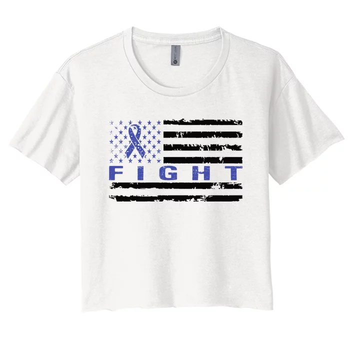 Fight Colon Cancer Awareness T Women's Crop Top Tee