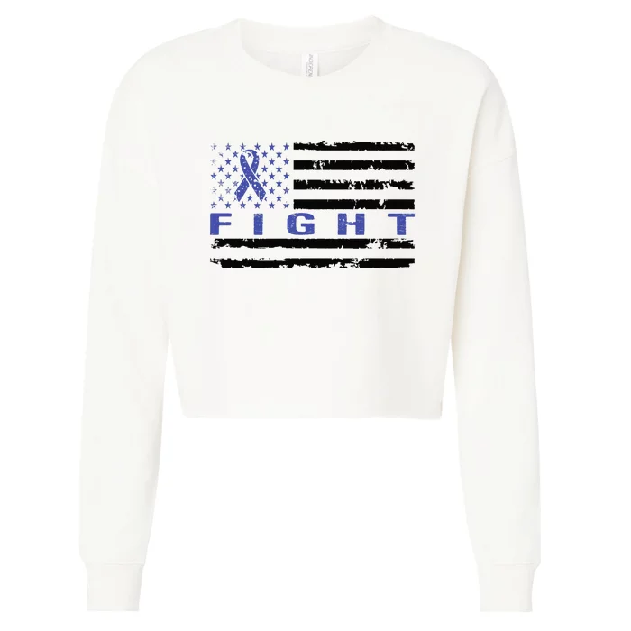 Fight Colon Cancer Awareness T Cropped Pullover Crew