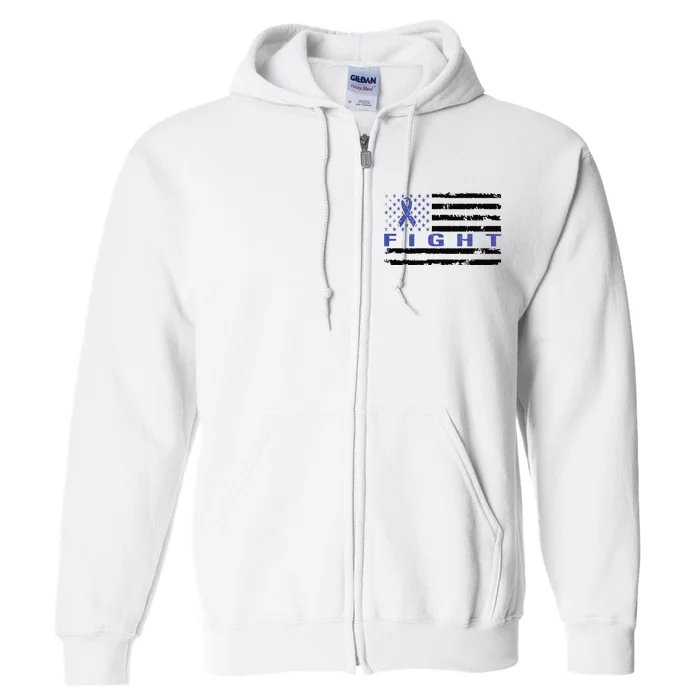 Fight Colon Cancer Awareness T Full Zip Hoodie