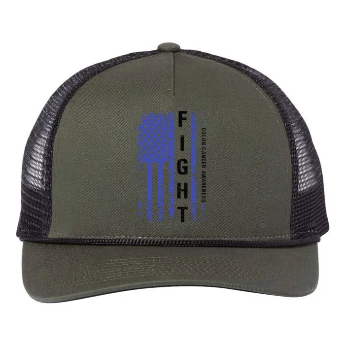 Fight Colon Cancer Awareness T Retro Rope Trucker Hat Cap