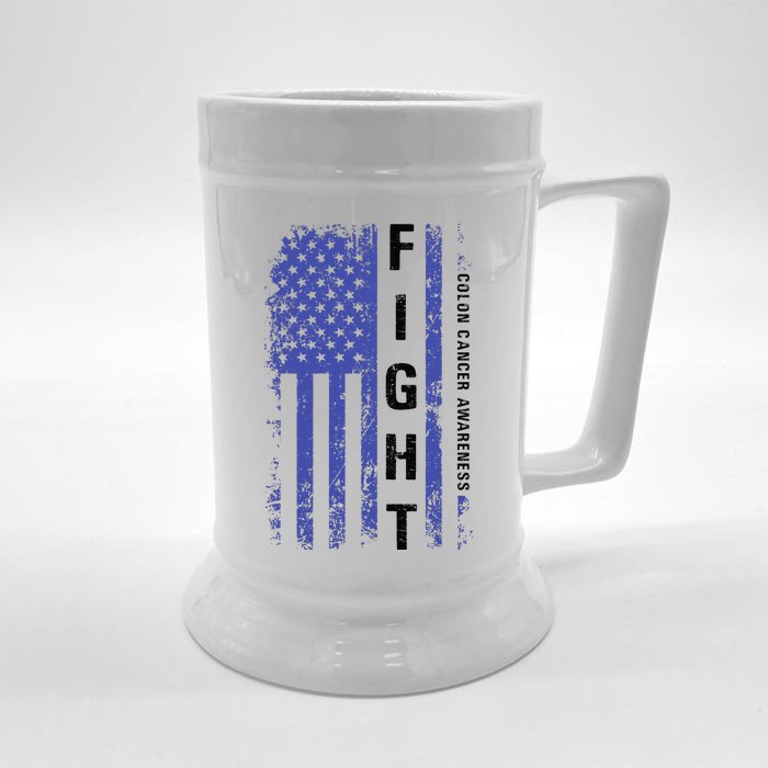 Fight Colon Cancer Awareness T Front & Back Beer Stein