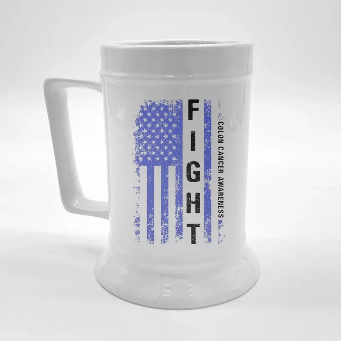 Fight Colon Cancer Awareness T Front & Back Beer Stein