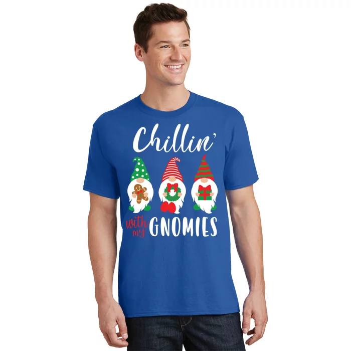 Funny Christmas Chillin With My Gnomies Cute Gnomes Friends Gift T-Shirt