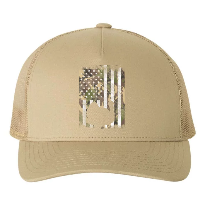 Funny Cute Camo US America Flag Turkey Day Hunting Thanksgiving Yupoong Adult 5-Panel Trucker Hat