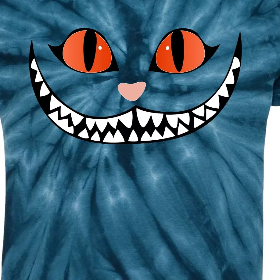 Fall Cheshire Cat Grinning Smile Wonderland Floating Kids Tie-Dye T-Shirt