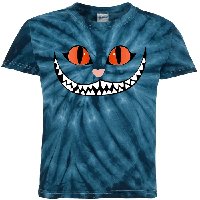 Fall Cheshire Cat Grinning Smile Wonderland Floating Kids Tie-Dye T-Shirt