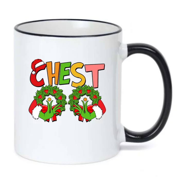 Funny Christmas Chest Matching Couple Black Color Changing Mug