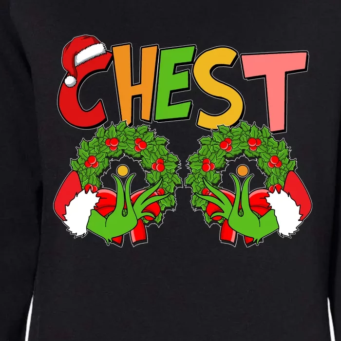 Funny Christmas Chest Matching Couple Womens California Wash Sweatshirt