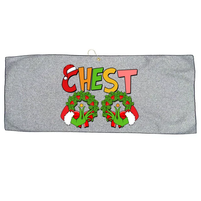 Funny Christmas Chest Matching Couple Large Microfiber Waffle Golf Towel