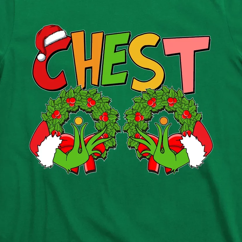 Funny Christmas Chest Matching Couple T-Shirt