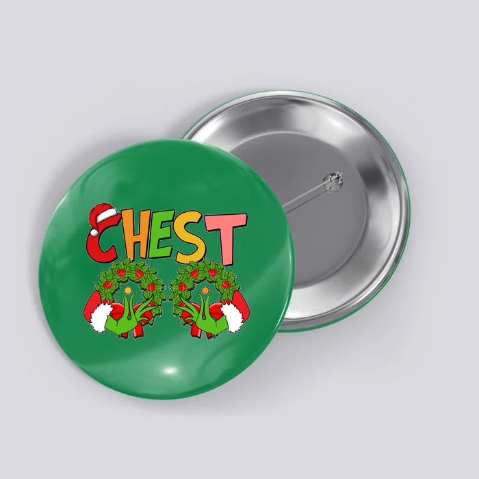 Funny Christmas Chest Matching Couple Button