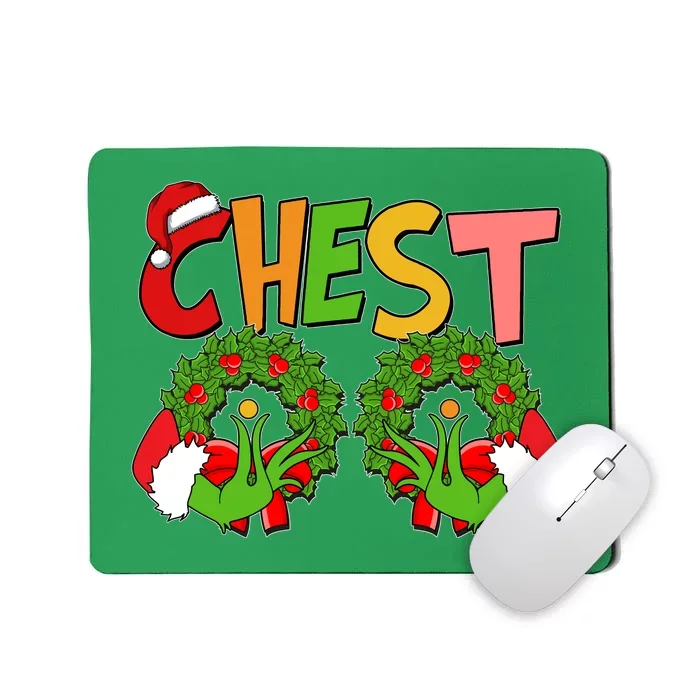 Funny Christmas Chest Matching Couple Mousepad